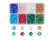 Kit margele cristale biconice 4mm 730 buc + cutie cadou