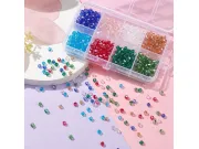 Kit margele cristale biconice 4mm 730 buc + cutie cadou