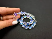 Margele sticla stea 13x12mm transparent AB (sirag)