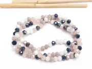 Margele cristal rondel fatetat 4x3mm mix mov gri (sirag)