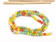 Margele cristal rondel fatetat 4x3mm mix galben verde (sirag)