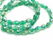 Margele cristal picatura 6x4mm smarald AB (sirag)