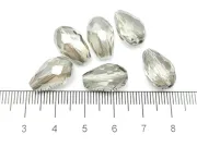 Cristal picatura 15x10mm gri argintiu (1buc)