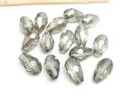 Cristal picatura 15x10mm gri argintiu (1buc)