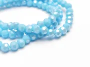 Margele cristal rotund fatetat 4mm albastru celest opac lustered (sirag)