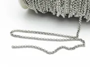 Lant otel inoxidabil cu zale rotunde 2.5x1mm (1m)