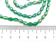 Margele cristal oval 6x4mm smarald AB (sirag)
