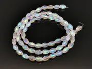 Margele cristal oval 6x4mm transparent AB (sirag)