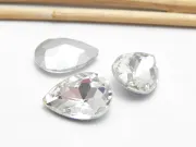 Cabochon din sticla picatura 14x10mm crystal (1buc)