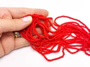 Margele cristal rondel 3x2mm rosu deschis opac (sirag)