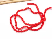 Margele cristal rondel 3x2mm rosu deschis opac (sirag)