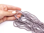 Margele cristal rondel fatetat 4x3mm mov lavanda opac lustered (sirag)