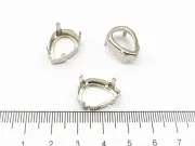 Baza cabochon lacrima 19x13mm argintiu inchis