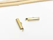 Capat miyuki/toho slide tube otel inoxidabil 304, 16x6x4mm auriu (2buc)