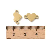 Link otel inoxidabil 316 auriu placat IP inima 13x8mm
