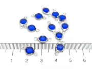 Link otel inoxidabil 304 cu rhinestone 12.5x7x2mm albastru