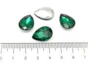 Cabochon din sticla picatura 18x13mm emerald (1buc)