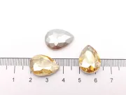 Cabochon din sticla picatura 18x13mm golden shadow (1buc)