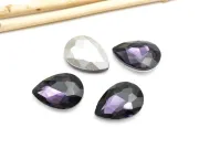 Cabochon din sticla picatura 18x13mm velvet mov (1buc)