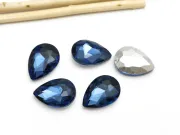Cabochon din sticla picatura 18x13mm albastru inchis (1buc)
