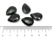 Cabochon din sticla picatura 18x13mm negru (1buc)