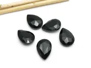 Cabochon din sticla picatura 18x13mm negru (1buc)