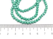 Margele cristal rondel fatetat 4x3mm verde turcoaz opac lustered (sirag)