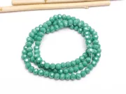 Margele cristal rondel fatetat 4x3mm verde turcoaz opac lustered (sirag)