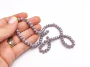 Margele cristal rondel fatetat 6x4mm mov lavanda opac lustered (sirag)