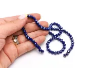 Margele cristal rondel fatetat 6x4mm blue opac lustered (sirag)