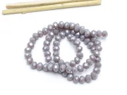 Margele cristal rondel fatetat 6x4mm mov lavanda opac lustered (sirag)