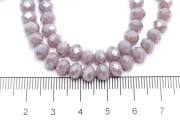 Margele cristal rondel fatetat 6x4mm mov lavanda opac lustered (sirag)