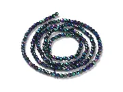 Margele cristal rotund fatetat electroplacat 2mm mov verde metalic (sirag)