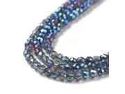 Margele cristal rotund fatetat electroplacat 2mm blue marin (sirag)