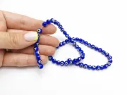 Sirag margele de sticla lampwork evil eye 6mm albastru