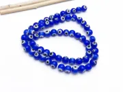 Sirag margele de sticla lampwork evil eye 6mm albastru