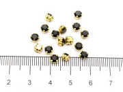 Distantier montee cu rhinestone de cristal 4mm negru (10buc)