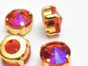 Distantier montee cu rhinestone de cristal 10mm fucsia shimmer