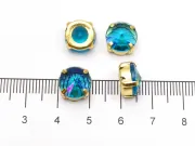Distantier montee cu rhinestone de cristal 10mm aqua boreale