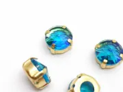 Distantier montee cu rhinestone de cristal 10mm aqua boreale