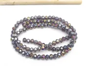 Margele cristal rondel fatetat 4x3mm indigo AB (sirag)