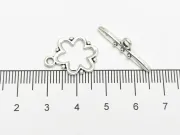 Inchizatoare toggle floare 20x13mm argintiu