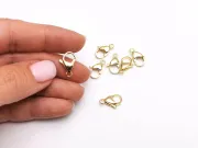 Inchizatoare carabina otel inoxidabil placat cu aur 24K - 15x9mm