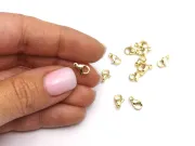 Inchizatoare carabina otel inoxidabil 304 placat cu aur 24K - 9x6mm