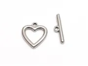 Inchizatoare toggle otel inoxidabil inima 18.5x17mm