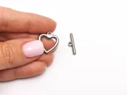 Inchizatoare toggle otel inoxidabil inima 18.5x17mm
