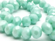 Margele cristal rondel fatetat 8x6mm turcoaz deschis lustered (sirag)