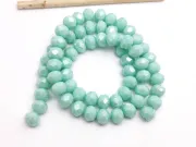 Margele cristal rondel fatetat 8x6mm turcoaz deschis lustered (sirag)