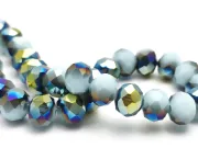 Margele cristal rondel fatetat 8x6mm sky blue iris verde (sirag)
