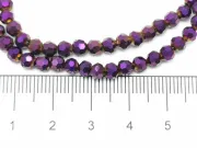 Margele cristal rotund fatetat electroplacat 4mm mov metalic (sirag)